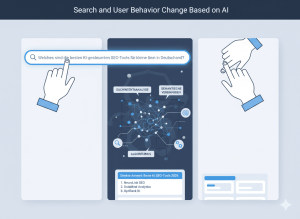 Google Search Generative Experience showing AI-generated answers and SEO visibility for German businesses