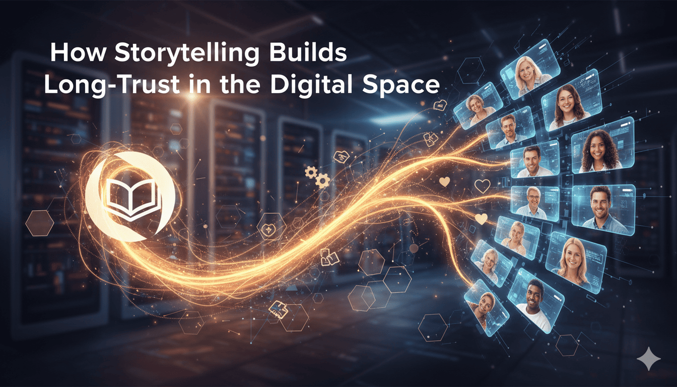 Digital storytelling creating emotional connection and long-term brand trust online