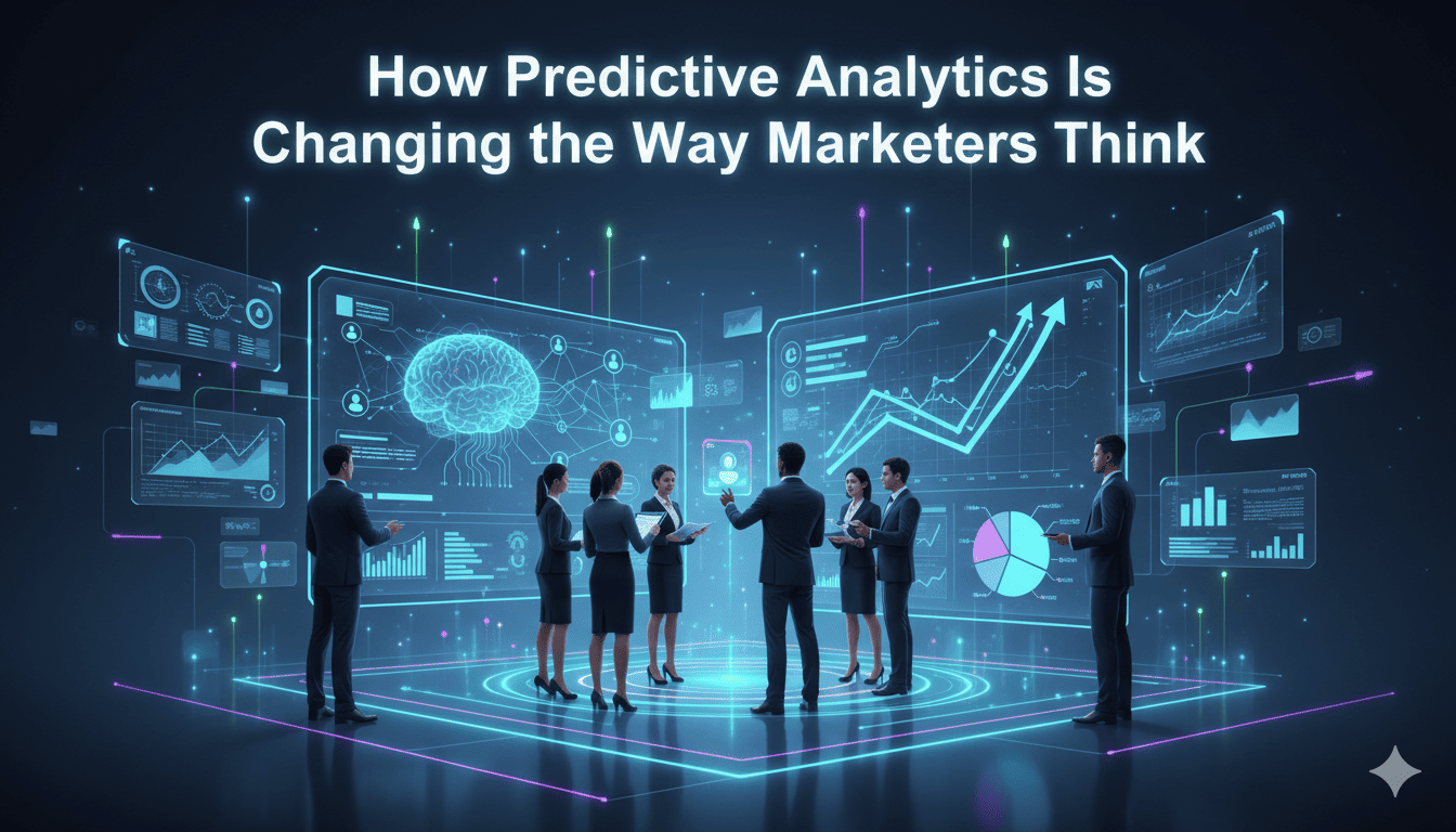 Predictive analytics analyzing customer data and marketing trends to improve campaign strategy