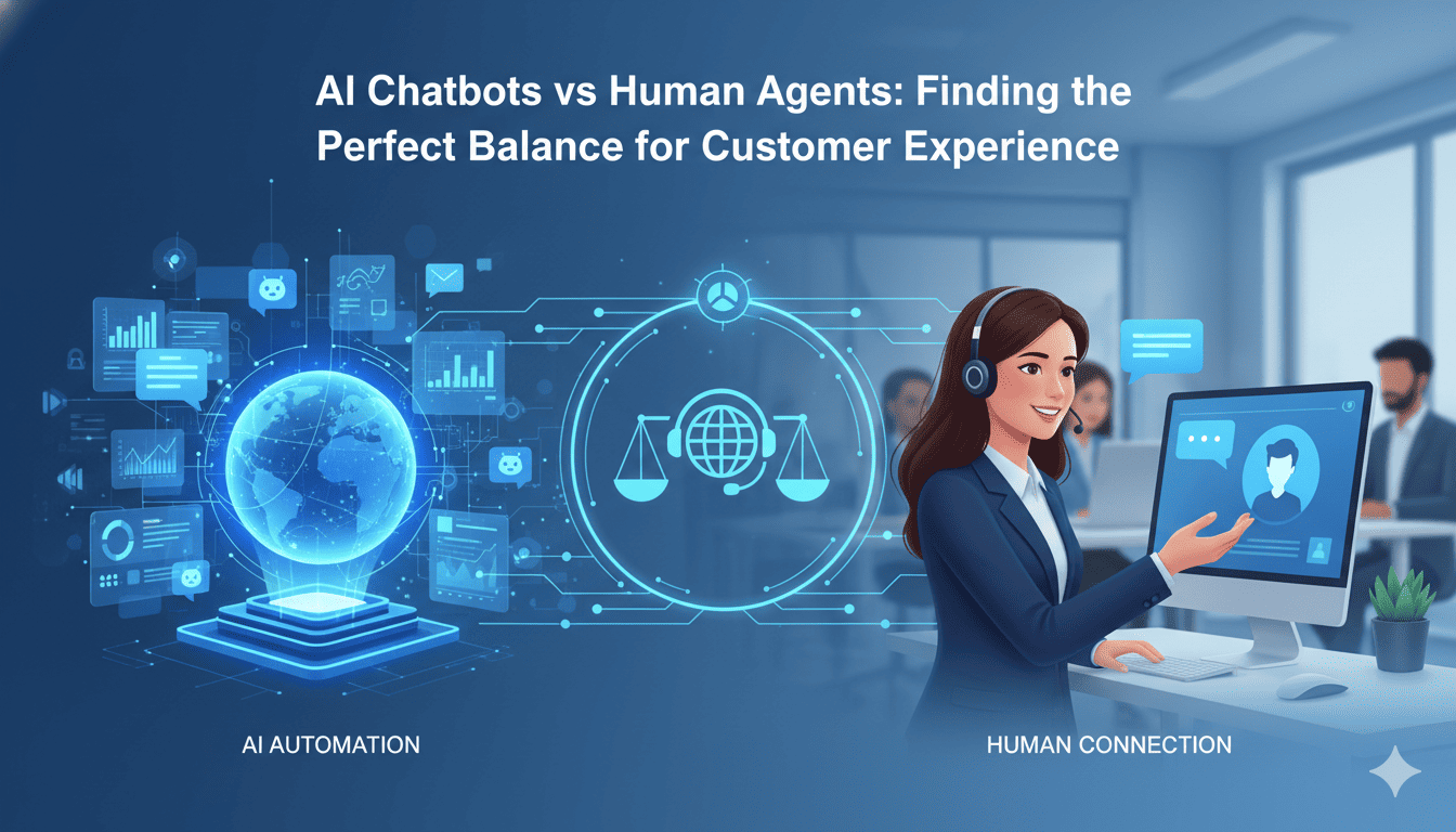 AI chatbot and human support agent working together to improve customer experience
