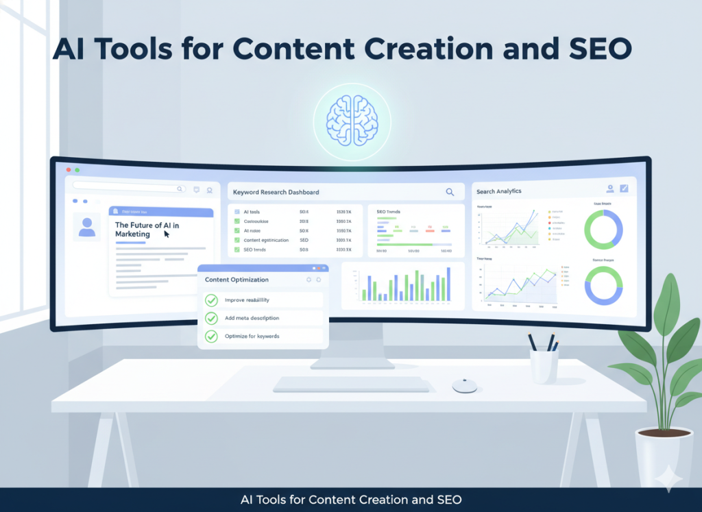 AI tools helping with content writing and SEO keyword research