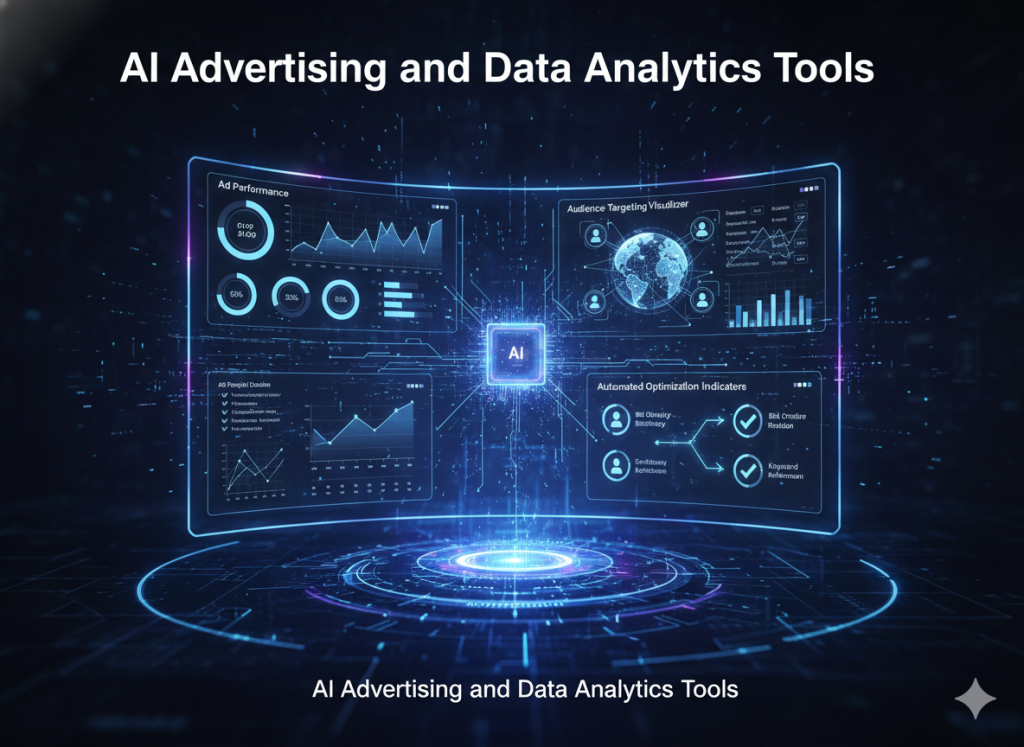 AI tools optimizing paid advertising campaigns and analyzing marketing data