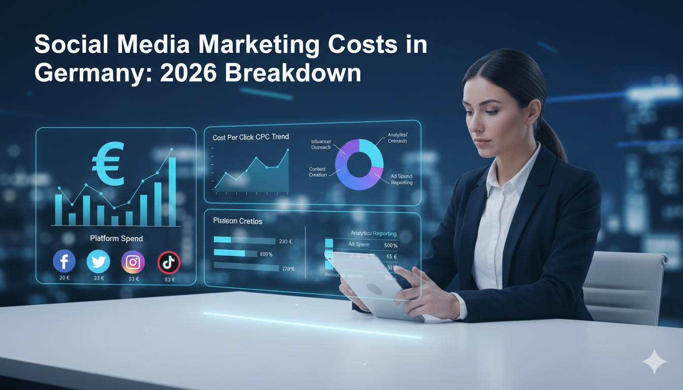 Social media marketing cost breakdown in Germany with pricing and business analytics
