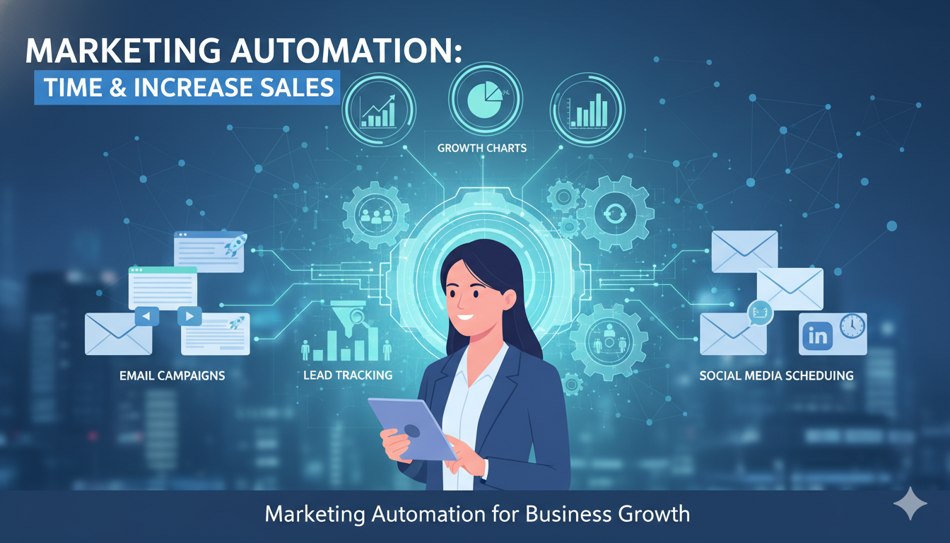 Business using marketing automation systems to save time and increase sales